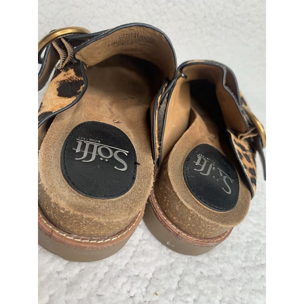 SOFFT Billie Coffee Leopard Print Calf Hair Slip On Comfort Mules shoe Sz 6.5M - Picture 3 of 8